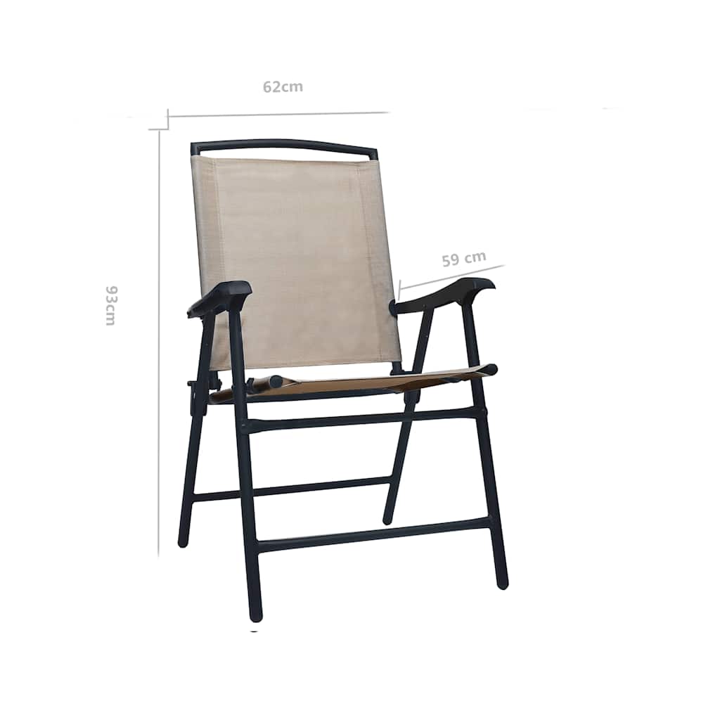 Folding Chairs 2 pcs Texilene Taupe