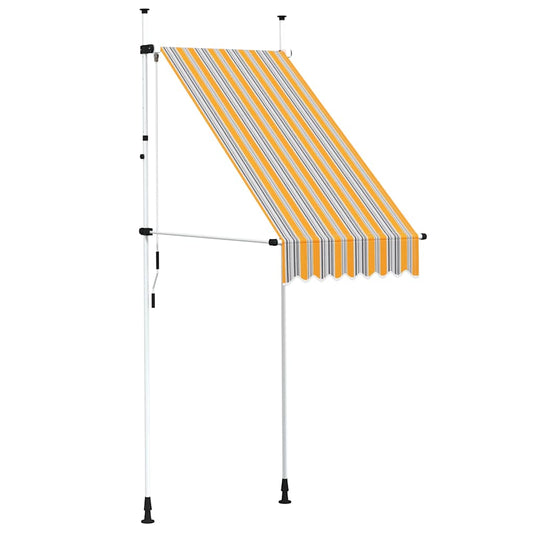 145830 vidaXL Manual Retractable Awning 100 cm Yellow and Blue Stripes 145830 vidaXL Manual Retractable Awning 100 cm Yellow and Blue Stripes
