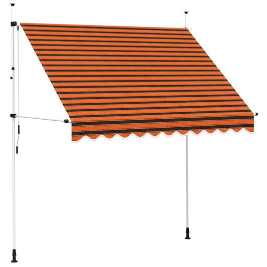 145837 vidaXL Manual Retractable Awning 250 cm Orange and Brown 145837 vidaXL Manual Retractable Awning 250 cm Orange and Brown