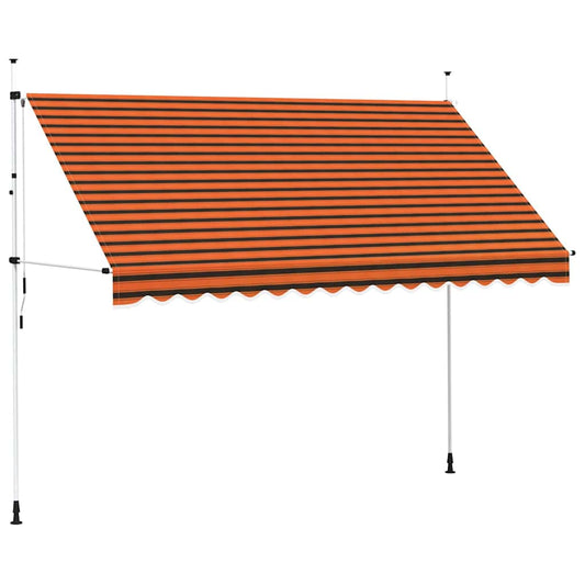 145839 vidaXL Manual Retractable Awning 350 cm Orange and Brown 145839 vidaXL Manual Retractable Awning 350 cm Orange and Brown