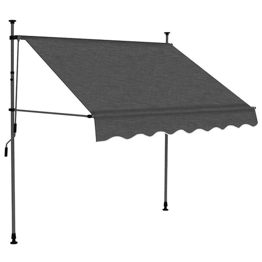 Manual Retractable Awning with LED 150 cm Anthracite Manual Retractable Awning with LED 150 cm Anthracite