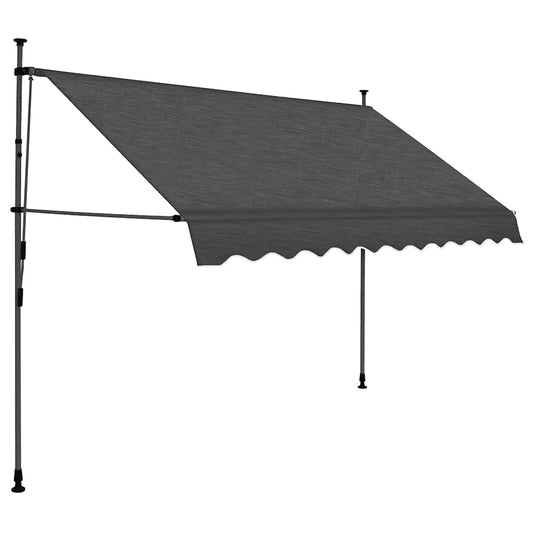 Manual Retractable Awning with LED 300 cm Anthracite Manual Retractable Awning with LED 300 cm Anthracite