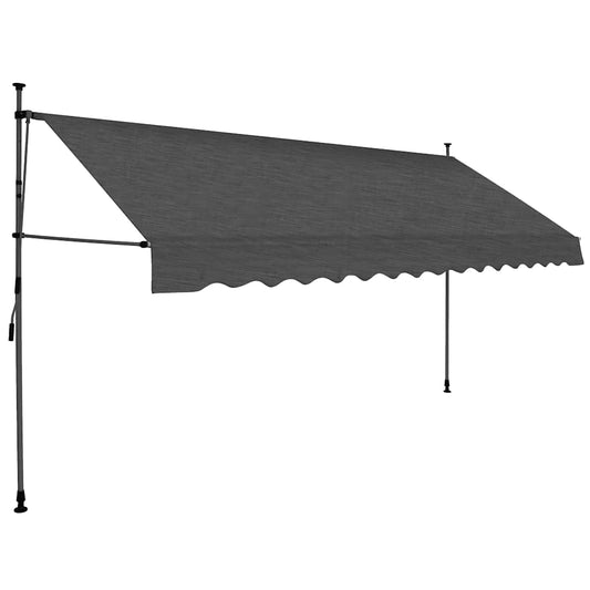 Manual Retractable Awning with LED 350 cm Anthracite Manual Retractable Awning with LED 350 cm Anthracite