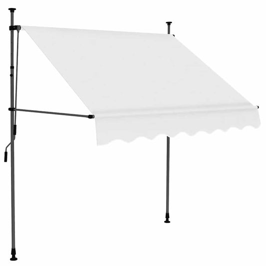 Manual Retractable Awning with LED 200 cm Cream Manual Retractable Awning with LED 200 cm Cream
