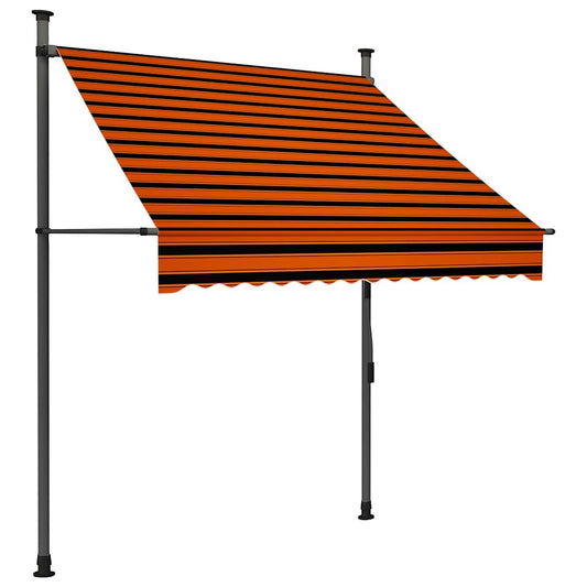 Manual Retractable Awning with LED 150 cm Orange and Brown Manual Retractable Awning with LED 150 cm Orange and Brown