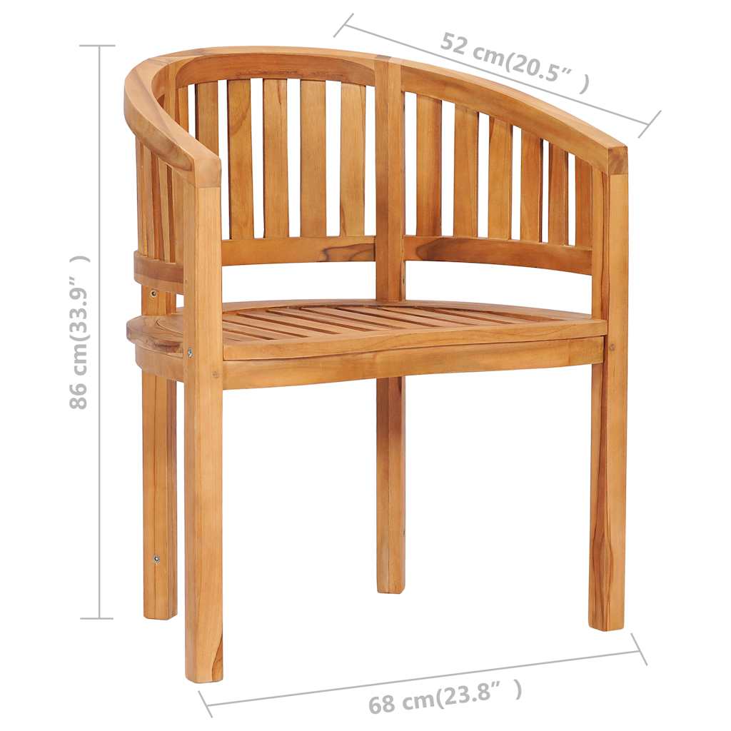 48019 vidaXL Banana Chairs 2 pcs Solid Teak Wood