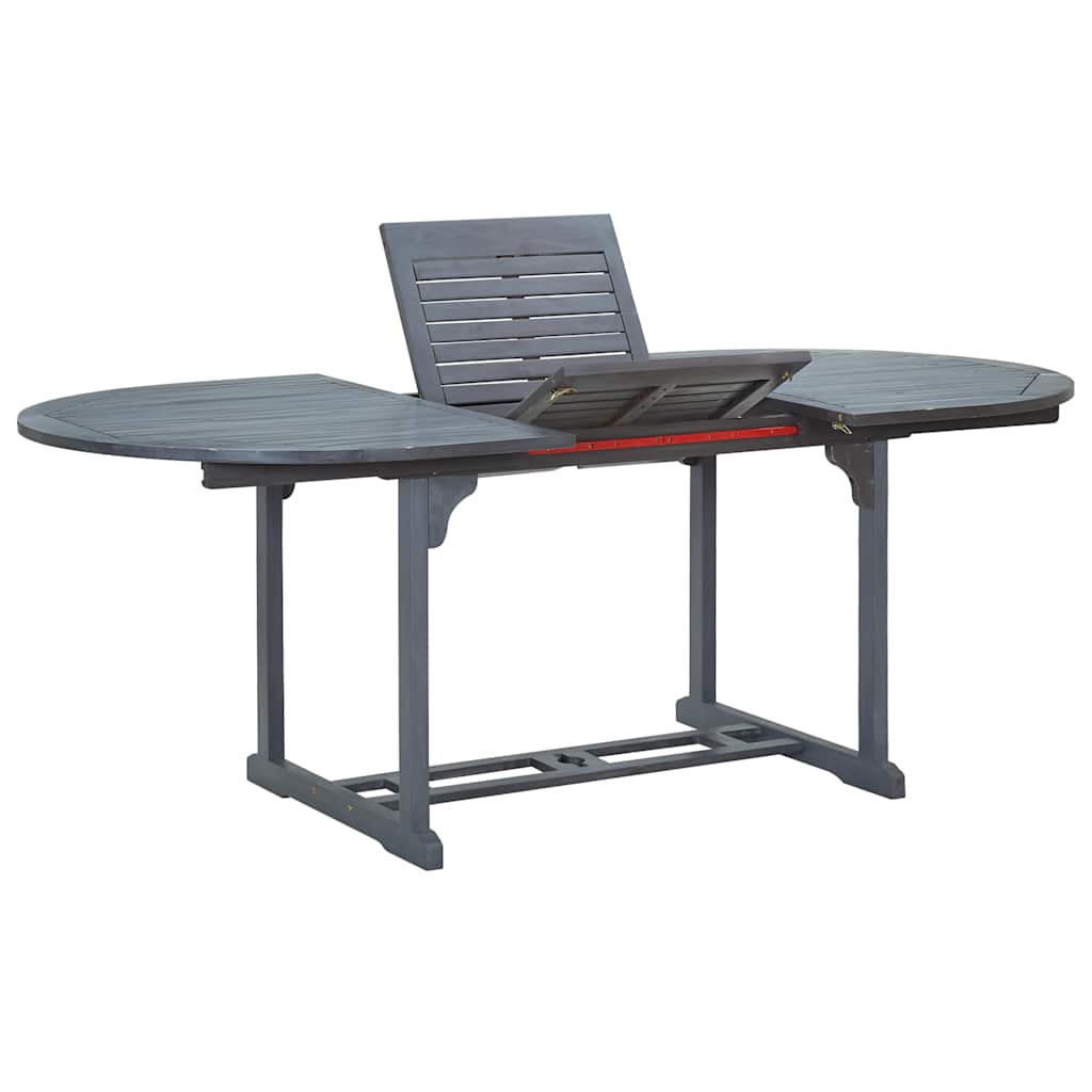 47278 vidaXL 7 Piece Outdoor Dining Set Solid Acacia Wood Grey