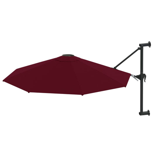 Wall-Mounted Garden Parasol with Metal Pole 300 cm Burgundy Wall-Mounted Garden Parasol with Metal Pole 300 cm Burgundy