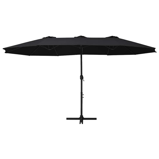 Garden Parasol with Aluminium Pole 460x270 cm Black Garden Parasol with Aluminium Pole 460x270 cm Black