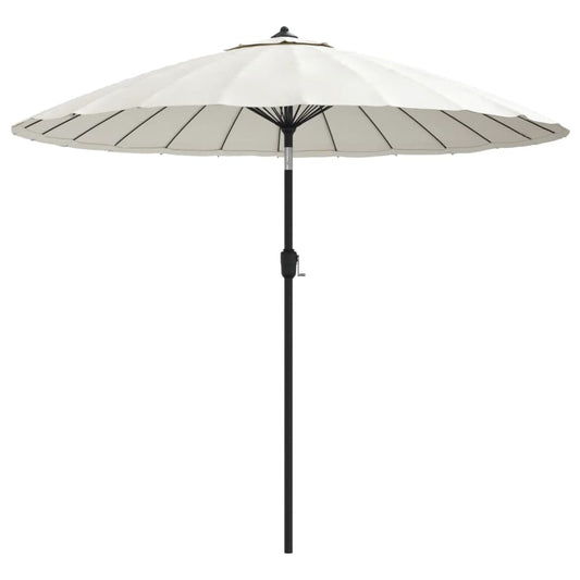Garden Parasol with Aluminium Pole 270 cm Sand White Garden Parasol with Aluminium Pole 270 cm Sand White