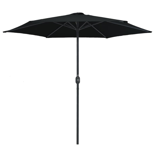 Garden Parasol with Aluminium Pole 270x246 cm Black Garden Parasol with Aluminium Pole 270x246 cm Black