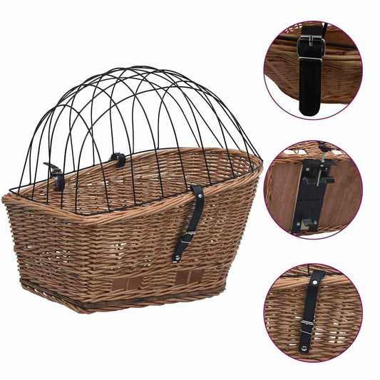 170903 vidaXL Bike Rear Basket with Cover 55x31x36 cm Natural Willow 170903 vidaXL Bike Rear Basket with Cover 55x31x36 cm Natural Willow