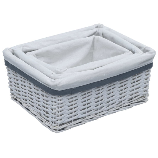 3 Piece Nesting Basket Set White Willow 3 Piece Nesting Basket Set White Willow