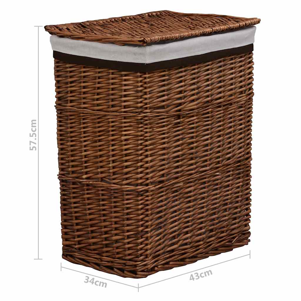 286979 vidaXL Laundry Basket Brown Willow