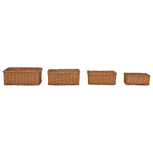 4 Piece Nesting Basket Set Brown Willow 4 Piece Nesting Basket Set Brown Willow