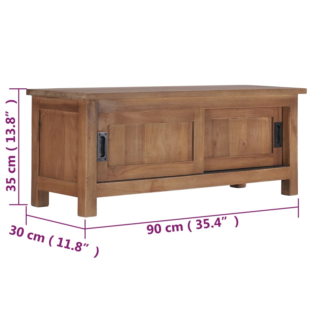 286275 vidaXL TV Cabinet 90x30x35 cm Solid Teak Wood