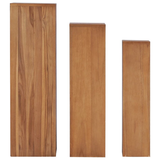 3 Piece Plant Stand Set Solid Teak Wood 3 Piece Plant Stand Set Solid Teak Wood