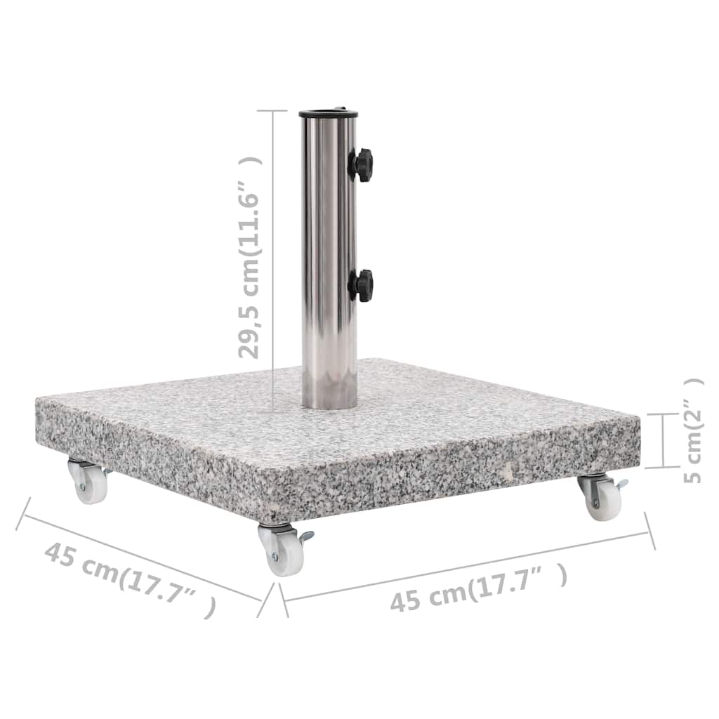48563 vidaXL Parasol Base Granite 30 kg Square Grey