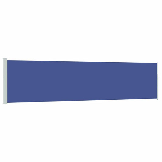 Side Awning | Blue fabric + grey steel cover Side Awning | Blue fabric + grey steel cover