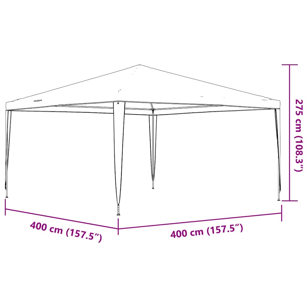 Professional Party Tent 4x4 m Green 90 g/m²