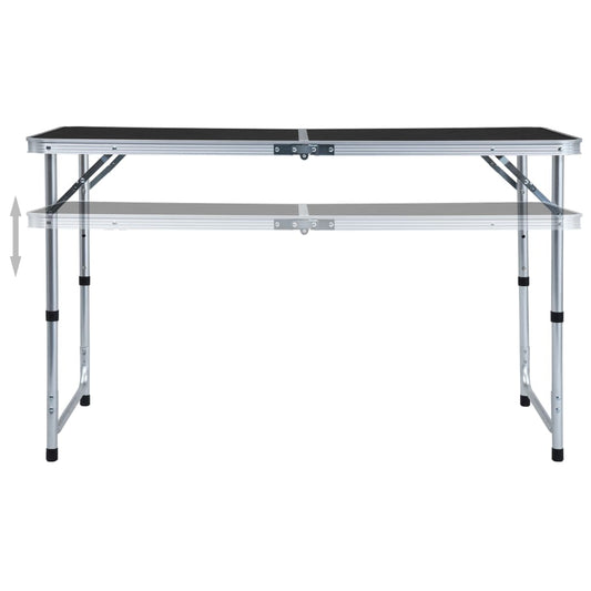 Foldable Camping Table Grey Aluminium 120x60 cm Foldable Camping Table Grey Aluminium 120x60 cm