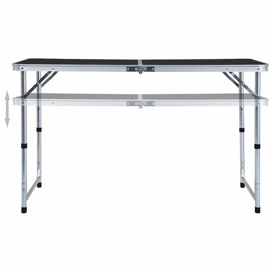 48173 vidaXL Foldable Camping Table Grey Aluminium 120x60 cm 48173 vidaXL Foldable Camping Table Grey Aluminium 120x60 cm