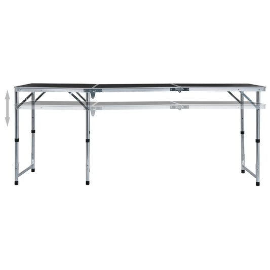 Foldable Camping Table Grey Aluminium 180x60 cm Foldable Camping Table Grey Aluminium 180x60 cm