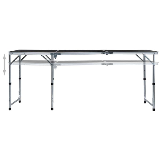 48175 vidaXL Foldable Camping Table Grey Aluminium 180x60 cm 48175 vidaXL Foldable Camping Table Grey Aluminium 180x60 cm