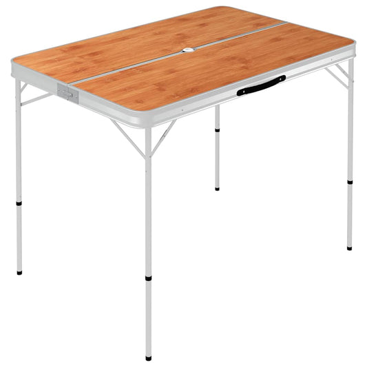 48182 vidaXL Folding Camping Table with 2 Benches Aluminium Brown 48182 vidaXL Folding Camping Table with 2 Benches Aluminium Brown