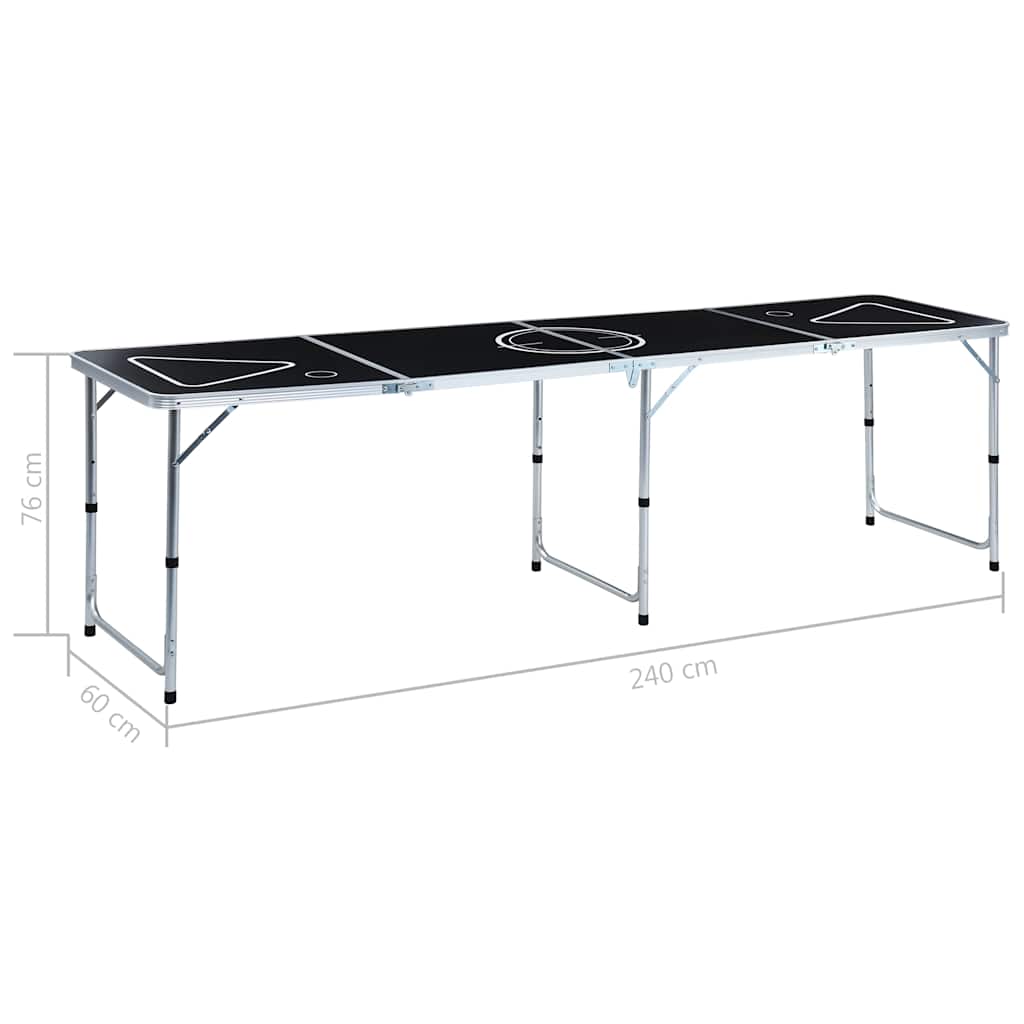 48188 vidaXL Folding Beer Pong Table 240 cm Black