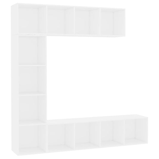 3 Piece Book/TV Cabinet Set White 180x30x180 cm 3 Piece Book/TV Cabinet Set White 180x30x180 cm