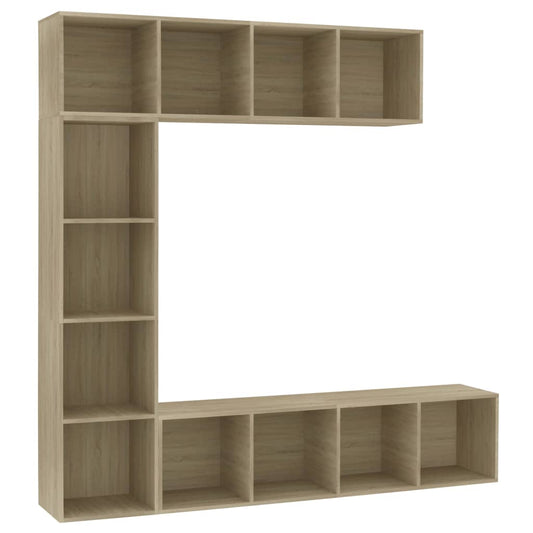 3 Piece Book/TV Cabinet Set Sonoma Oak 180x30x180 cm 3 Piece Book/TV Cabinet Set Sonoma Oak 180x30x180 cm