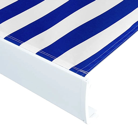 Awning Top Sunshade Canvas Blue & White 400x300 cm Awning Top Sunshade Canvas Blue & White 400x300 cm