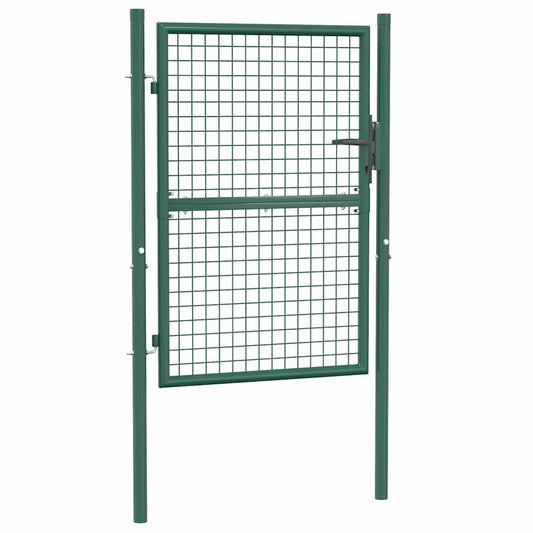 Fence Gate Steel 100x125 cm Green Fence Gate Steel 100x125 cm Green