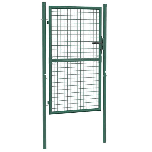 Fence Gate Steel 100x150 cm Green Fence Gate Steel 100x150 cm Green