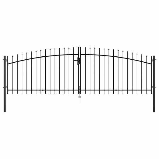 Double Door Fence Gate Woerden with Spear Top 400x174.5 cm Double Door Fence Gate Woerden with Spear Top 400x174.5 cm