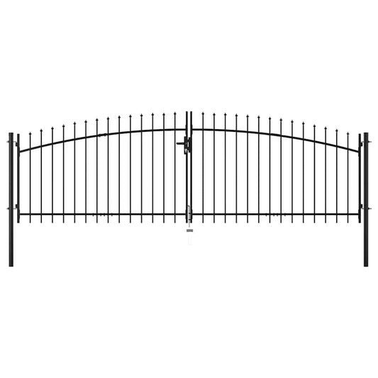 Double Door Fence Gate Woerden with Spear Top 400x199.5 cm Double Door Fence Gate Woerden with Spear Top 400x199.5 cm