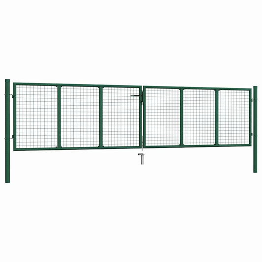 145748 vidaXL Mesh Garden Gate Steel 400x100 cm Green 145748 vidaXL Mesh Garden Gate Steel 400x100 cm Green