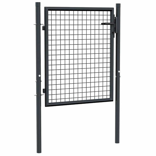 Mesh Garden Gate Galvanised Steel 100x75 cm Grey Mesh Garden Gate Galvanised Steel 100x75 cm Grey
