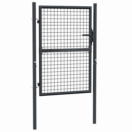 Mesh Garden Gate Galvanised Steel 100x125 cm Grey Mesh Garden Gate Galvanised Steel 100x125 cm Grey