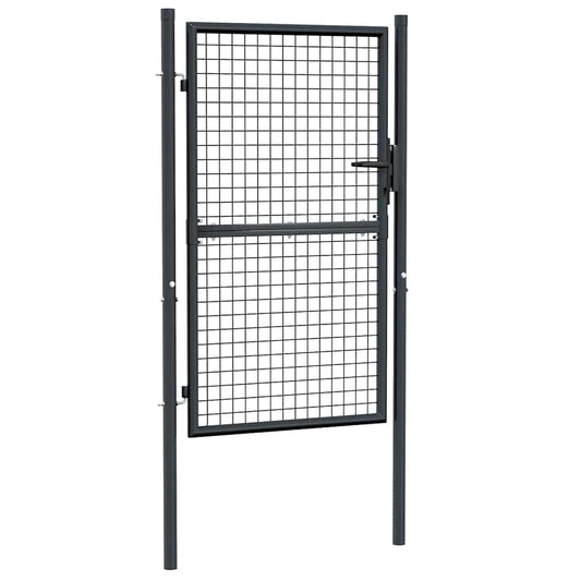 Mesh Garden Gate Galvanised Steel 100x150 cm Grey Mesh Garden Gate Galvanised Steel 100x150 cm Grey