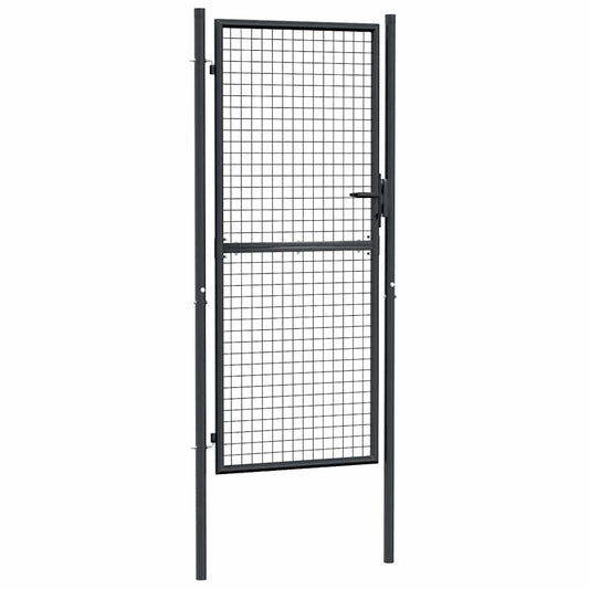 Mesh Garden Gate Galvanised Steel 100x200 cm Grey Mesh Garden Gate Galvanised Steel 100x200 cm Grey