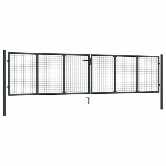 145777 vidaXL Mesh Garden Gate Galvanised Steel 400x100 cm Grey 145777 vidaXL Mesh Garden Gate Galvanised Steel 400x100 cm Grey