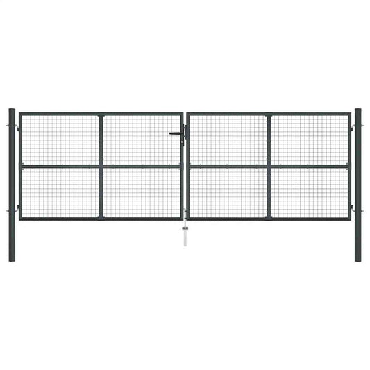 Mesh Garden Gate Galvanised Steel 400x125 cm Grey Mesh Garden Gate Galvanised Steel 400x125 cm Grey