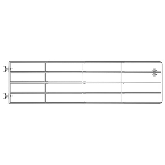 145986 vidaXL 5 Bar Field Gate Steel (115-300)x90 cm Silver 145986 vidaXL 5 Bar Field Gate Steel (115-300)x90 cm Silver