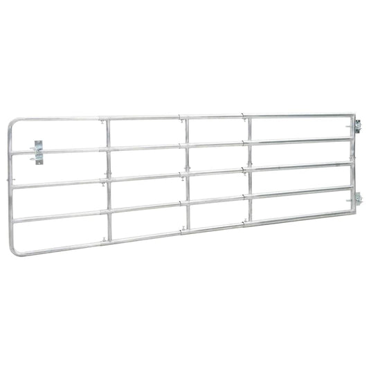 145987 vidaXL 5 Bar Field Gate Steel (150-400)x90 cm Silver 145987 vidaXL 5 Bar Field Gate Steel (150-400)x90 cm Silver