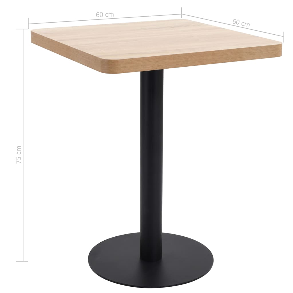 Bistro Table | Light brown and black | MDF | 60x60 cm | Simplistic
