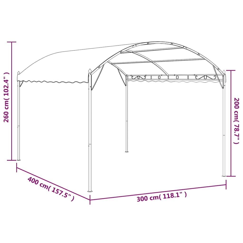 47949 vidaXL Sunshade Awning 3x4 m Anthracite