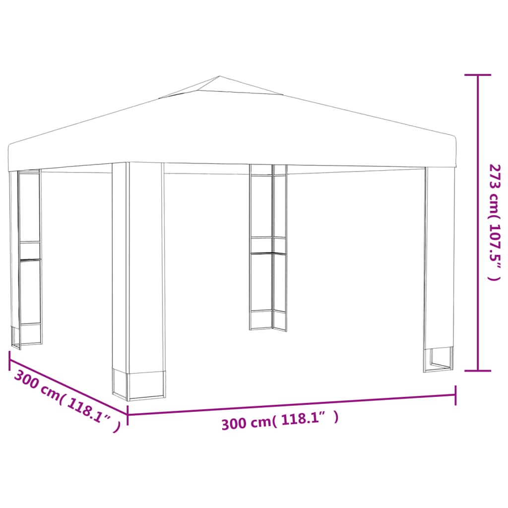 47952 vidaXL Gazebo with Double Roof 3x3 m Anthracite