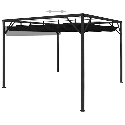 Garden Gazebo with Retractable Roof Canopy 3x3 m Anthracite Garden Gazebo with Retractable Roof Canopy 3x3 m Anthracite